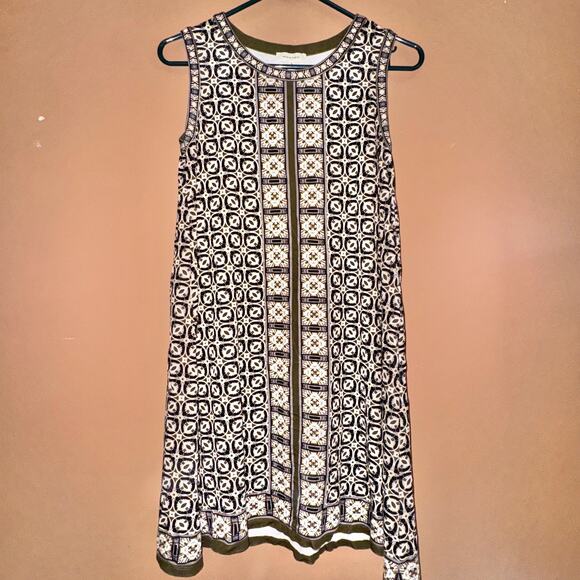 Max Studio Brown Patterned Sleeveless Summer Dress - Small - Picture 1 of 8
